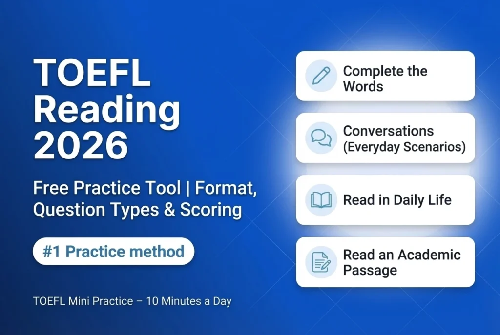 Toefl reading practice question and best tool to practice real question